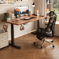 Table de bureau électrique réglable en hauteur Wquantum à double moteur, table de travail pour ordinateur portable, table de bureau électrique