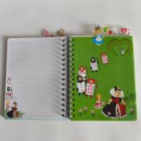 Carnet de notes à reliure à spirale A5 personnalisé coloré imprimé PP couverture souple avec six diviseurs d'index PP thème fille vente en gros