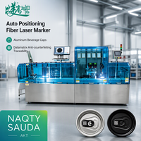 Machine de marquage laser à fibre à positionnement automatique pour codes Datamatrix sur bouchons d'aluminium de boissons, pour la traçabilité et la lutte contre la contrefaçon