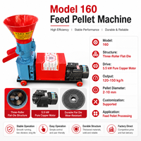 Machine à granulés d'aliments pour animaux, portable, à moteur électrique rotatif, à cadre en acier, pour ferme avicole (poulets et canards), conviviale et peu encombrante