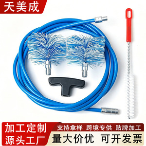 Custom Made <b>Round</b> Chimney <b>Brush</b> With Plastic Bristles 80mm 100mm 150mm <b>Brush</b> Head Long Handle For Home Cleaning - Product Image 5