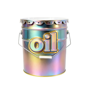 RunLin OEM/ODM 18L baril rond en métal imprimé avec couvercles de panier à fleurs pour seau d'emballage de <span class=keywords><strong>vernis</strong></span> adhésif de peinture à l'huile chimique - Product Image 1