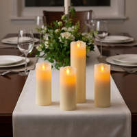 Bougie LED à minuterie décorative pour la maison, à commande par bouton, alimentée par pile, en cire de paraffine