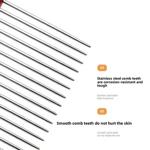 Pettine a Denti Fini per Cani e Gatti, Strumento per la Toelettatura degli Animali Domestici, Rimuove il Pelo Superfluo, Pettine per la Bellezza, Vendita all'Ingrosso - Product Image 4