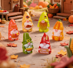 Figuras de Resina de Gnomos en Miniatura 3D para Acción de Gracias, Figuras de Calabaza y Pavo para Decoración de Jardín de Otoño, Regalos para Fiestas de Cosecha - Product Image 1