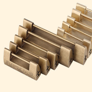Cadenas horizontal en cuivre pur antique de 12 cm, <span class=keywords><strong>serrure</strong></span> rétro tout en cuivre, loquet <span class=keywords><strong>ancien</strong></span> pour boîte en bois - Product Image 2