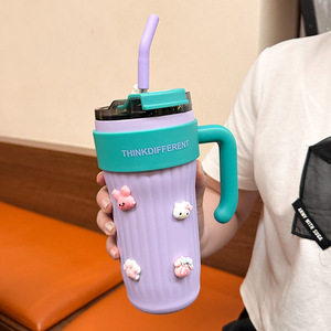 Thinkdifferent Stainless Steel Tumbler 500Ml With Handle And Straw For Travel And Car Use - Product Image 4