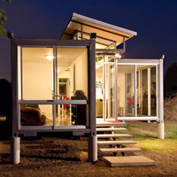 Villa de luxe standard australien de 80m2 3 chambres/2 salles de bain petite maison conteneur d'expédition préfabriqué grand panneau sandwich en verre