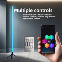 Luz Ambiental LED de Tres Secciones Telescópicas para Sala de Estar y Dormitorio, con Sincronización Musical, para un Ambiente Moderno