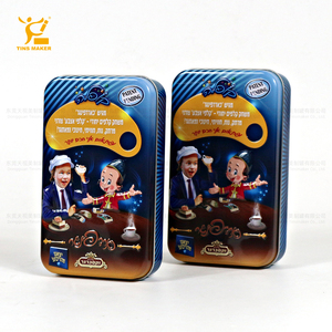 Tinsmaker bán buôn tùy chỉnh dập nổi hình chữ nhật bản lề hộp Thiếc Có thể OEM & ODM trò chơi Tarot thẻ Poker hộp thiếc kim loại bao bì - Product Image 1