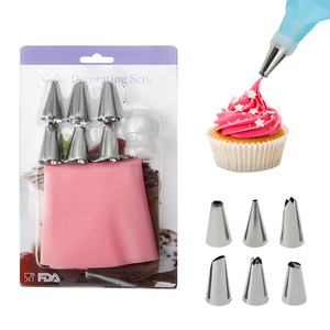 Set da 6 pezzi sacchetto <span class=keywords><strong>per</strong></span> pasticceria e ugello <span class=keywords><strong>per</strong></span> torta in acciaio inossidabile accessori da cucina <span class=keywords><strong>per</strong></span> decorare attrezzature <span class=keywords><strong>per</strong></span> dolciumi da forno - Product Image 1