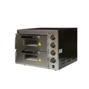 Lapisan Ganda Stainless Steel Pretzel Panggang Pizza Oven Counter Top Pembuat Pizza Pizza Oven Gas Komersial