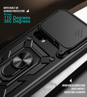 Étui de protection avec protection de l'appareil photo, armure hybride, coque pour téléphones mobiles avec béquille rotative à 360° pour Xiaomi 17 Pro Max