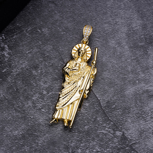Mode Hip Hop <span class=keywords><strong>Bijoux</strong></span> Grand Dubaï Zircon Cubique Plaqué Or Laiton Religion Elfic Rock Pendentifs Collier pour Gitf - Product Image 4