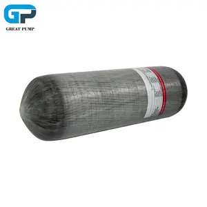 GP قوة عالية 9L ملفوفة بالكامل ألياف الكربون المركبة 4500psi 300bar 30mpa خزان الهواء ل PCP الغوص التنفس