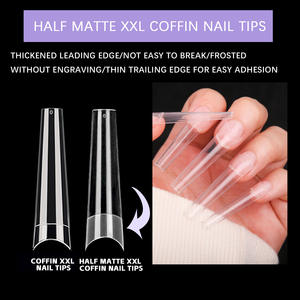 <span class=keywords><strong>Film</strong></span> pour ongles long transfrontalier ballet français cercueil semi-givré 240 pièces plaque à ongles simple transparente en gros - Product Image 3