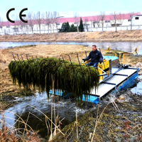 Récolteuse Amphibie de Plantes Aquatiques, Système de Nettoyage Polyvalent pour Jacinthe d'Eau, Machine de Coupe Fluviale Haute Capacité