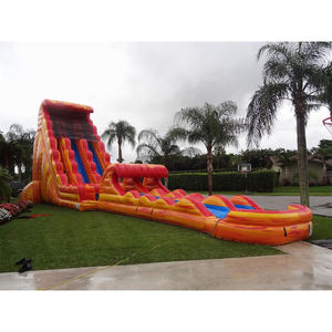 Tobogá<span class=keywords><strong>n</strong></span> de agua inflable con piscina, combo de tobogá<span class=keywords><strong>n</strong></span> de 32 pies, 2 carriles, correr y salpicaduras - Product Image 2