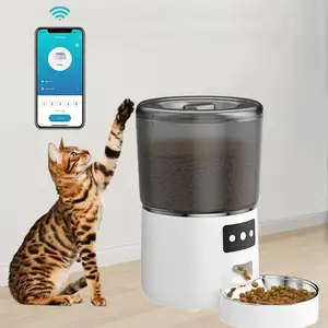 Comederos para perros App pengumpan hewan peliharaan, kontrol aplikasi WiFi, Dispenser makanan kucing otomatis, pengumpan anjing 4L dengan mangkuk baja tahan karat