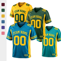 Maillots de football américain personnalisés en gros pour adultes, broderie, sergé, maille respirante, tenue d'équipe pour la compétition