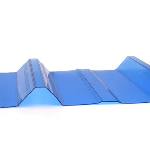 Fireproof custom size blue corrugated roof solid pc sheet polycarbonate tiles price