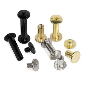 Wholesale Decorative stainless steel brass chicago screw for leather belt male female chicago book binding screw
