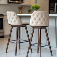 Chaise de bar moderne et minimaliste Tabouret haut en bois massif créatif pour comptoir de cuisine Chaise de bureau