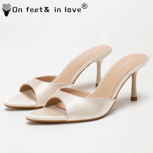 露趾低跟7.5厘米女性高跟鞋舒适透气时尚高跟鞋日常/办公室 - Product Image 2