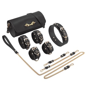 2020 nouveau Bondage En Cuir Véritable BDSM Ensemble Bondage Kit Main Poignets Sexe avec Sac À Bandoulière pour BDSM Bondage - Product Image 2