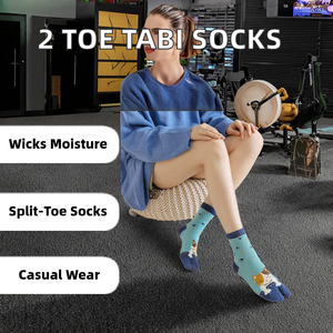 XIANGHUI femmes coton équipage nouveauté drôle Tabi chaussettes en gros 2 orteil fendu conception automne tricoté <span class=keywords><strong>pied</strong></span> <span class=keywords><strong>doigt</strong></span> chaussettes pour les filles - Product Image 2