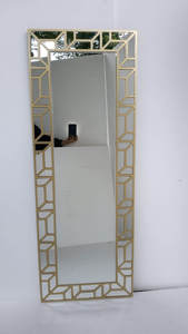 Miroir mural décoratif pour la maison, miroir suspendu en forme de <span class=keywords><strong>décagone</strong></span>, finition or champagne, style contemporain, pour salon, villa - Product Image 4
