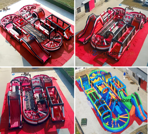 Muro de Escalada Inflable Gigante con Tobogán Doble, Obstáculo Inflable de PVC de 0.55mm, Juego de Obstáculos Inflables para Niños - Product Image 5