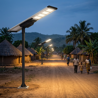 Lampadaire solaire LED intégré IP66 Modèle FX120W-PLUS avec capteur PIR 160° et gradation à distance longue portée compatible DALI pour trottoir