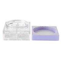 Pot cosmétique carré double couche AS L68.8*W68.8*H40mm, conteneur de maquillage vide avec tamis