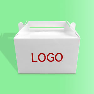 Boîte à nourriture en papier cartonné blanche personnalisée avec poignée Bonbons <span class=keywords><strong>Cadeau</strong></span> Boîte à hamburger pour gâteau de lune pour <span class=keywords><strong>boulanger</strong></span> à biscuits - Product Image 4