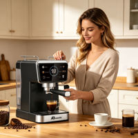 Cafetera Espresso Anbolife de 20 Bares con Portafiltro de 52 mm, Caldera con Calentador de Leche, Compacta, OEM, ODM