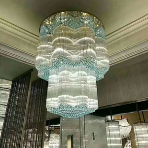 Lustre carré en cristal finition or E26 LED avec télécommande, intensité variable, blanc chaud 3500K, acier inoxydable, hauteur réglable - Product Image 4
