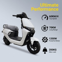Moto électrique tout-terrain à longue portée alimentée par batterie au lithium haute efficacité 1200W 60V40Ah