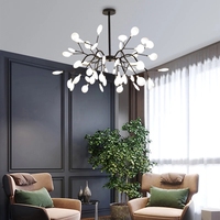 Plafonnier Led suspendu en verre rappelant des lucioles, design nordique moderne, luminaire décoratif de plafond, idéal pour un hôtel