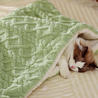 Couverture pour animaux de compagnie en laine d'agneau durable, écologique, hypoallergénique, de luxe, tour d'hibiscus pour chats et chiens, toutes saisons