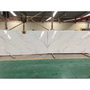 3200x1600 calacata superfície polida branca artificial marcado de quartzo natural bancada de pedra