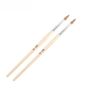 Pinceau à ongles en poils de Kolinsky 100% pur avec manche en bois personnalisé, virole argentée sertie, pour poudre acrylique et manucure - Product Image 1
