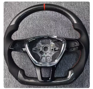 Volant en cuir perforé YLD adapté à Volkswagen MK7 <span class=keywords><strong>Golf</strong></span> <span class=keywords><strong>7</strong></span> GTI, Passat, Scirocco 2014-2018, <span class=keywords><strong>GTD</strong></span>, R-Line, R, CC MK6 - Product Image 2