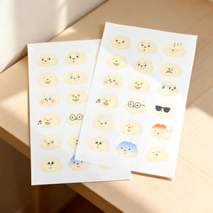 Autocollants décoratifs personnalisés en vinyle DIY, autocollants adhésifs imperméables, motifs mignons de dessins animés et d'émoticônes, feuille d'autocollants prédécoupés - Product Image 5