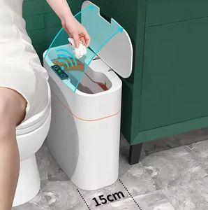 Cubo de Basura Inteligente Automático para Inodoro Doméstico con Luz, Cesto Eléctrico con Tapa para Papel, Contenedor de Papel Higiénico Integrado - Product Image 3