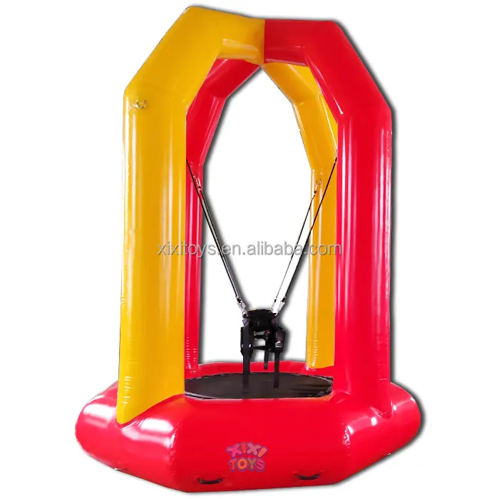 Outdoor Amusement Equipment Inflatable Bungee Jumping Trampoline Durable Airtight Inflatable Soft Bungee Jumping Bed For Kids