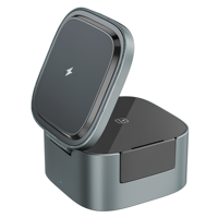 Produits de bureau multifonctionnels 2024 15W Chargeur sans fil 3 en 1 Chargeur sans fil pliable pour téléphone Montre intelligente Écouteur