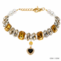 Collier pour animaux de compagnie jaune doré, collier personnalisé pour chiens et chats, bijoux pour chiens