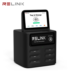 Station de partage de batteries externes Relink Pro intégrée avec système de paiement par carte de crédit NFC pour les unités de 5000mAh/8000mAh, Kiosque pour flotte mondiale - Product Image 3
