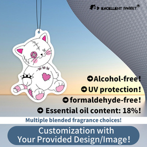 Excellent Désodorisant pour Voiture Lapin Patchwork Chat - Parfum Complexe Premium, Comprimé d'Aromathérapie Suspendu Dessin Animé pour Voiture - Product Image 1